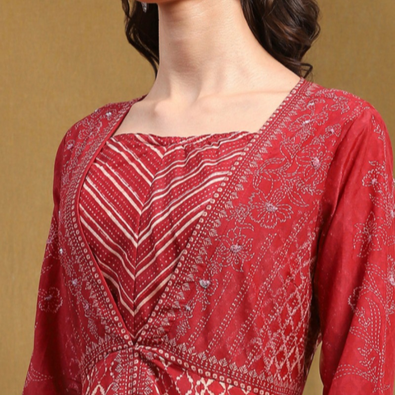 Banarasi Silk Saree Red Gold