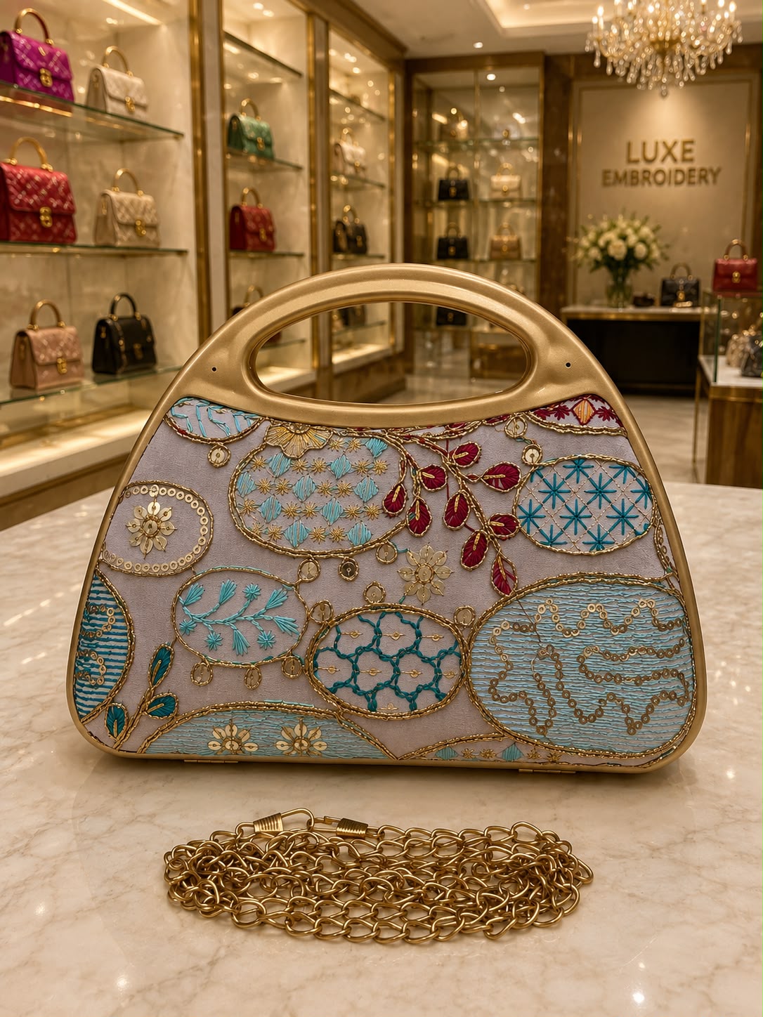 Indian now Bridal wedding Bucket clutch sling bag