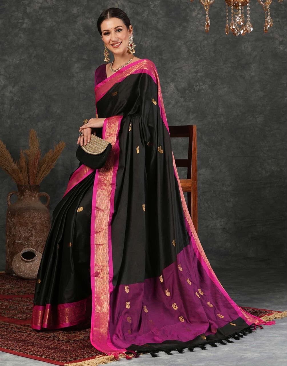 KP - 7009 SOFT LICHI SILK CLOTH. SAREE
